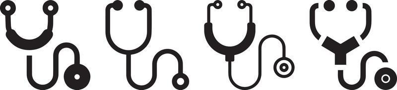 Stethoscope icon. stethoscope medical device flat icon set vector