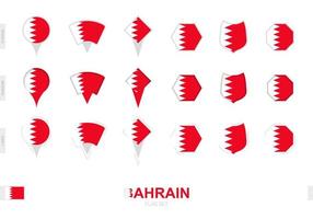 Collection of the Bahrain flag in different shapes and with three different effects. vector