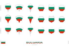 Collection of the Bulgaria flag in different shapes and with three different effects. vector