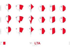 colección de la bandera de malta en diferentes formas y con tres efectos diferentes. vector