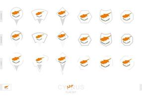 Collection of the Cyprus flag in different shapes and with three different effects. vector