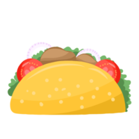 taco de ternera con ilustración de comida de ensalada png