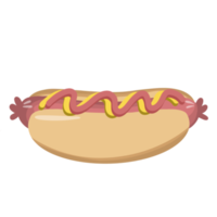 perrito caliente con salsa de tomate y salsa de mostaza ilustración de comida png