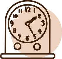 Old clock on table, illustration, vector, on a white background. vector