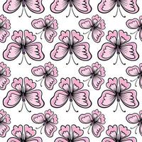Butterfly pattern, seamless pattern on white background. vector