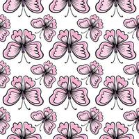 Butterfly pattern, seamless pattern on white background. vector