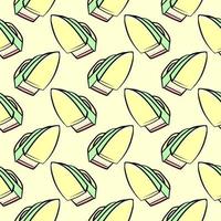 Yellow clothing iron, seamless pattern on light yellow  background. vector