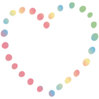 coeur de doodle simple arc-en-ciel. clipart png transparent pour la conception