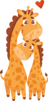 girafas fofas. mãe e bebê png