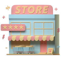 ilustración de tienda 3d png