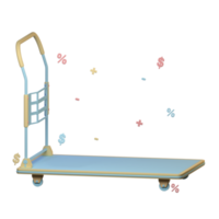 3d illustration empty cart png