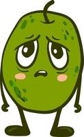 Sad olive, illustration, vector on white background