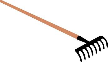 Rake for gardening, illustration, vector on white background.