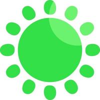 Green sun, illustration, vector on a white background.