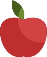 Red fresh apple, illustration, vector on a white background.