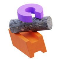 3d rendering of shape decoration illustration with orange, purple, stone texture for presentation png