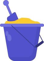 Blue bucket, illustration, vector on white background.