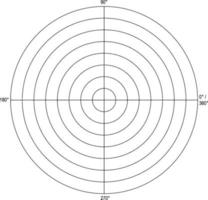 Polar Grid In Degrees With Radius 8, vintage illustration vector