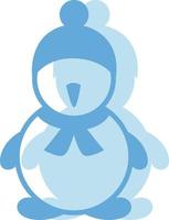 Small snowman, illustration, vector on white background.
