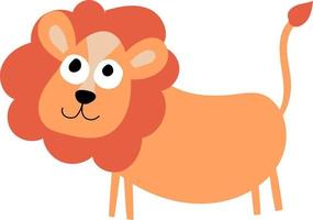 Cute lion, illustration, vector on white background.