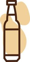 Old beer bottle, icon illustration, vector on white background