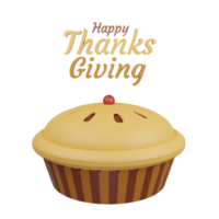Thanksgiving pie 3D Illustration png
