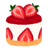 ilustración de pastel de fresa png