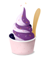 illustration de crème glacée aux myrtilles png