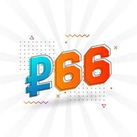 66 Russian Ruble vector currency image. 66 Ruble symbol bold text vector illustration