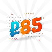 85 Russian Ruble vector currency image. 85 Ruble symbol bold text vector illustration