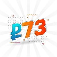 73 Russian Ruble vector currency image. 73 Ruble symbol bold text vector illustration