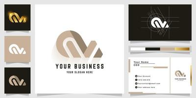 Letter QM or EN monogram logo with business card design vector