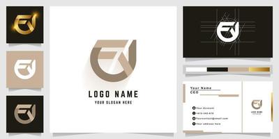 Letter EY or FUY monogram logo with business card design vector