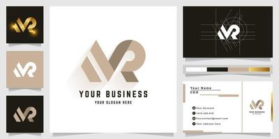 Letter MR or NR monogram logo with business card design vector