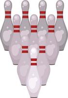 Bowling pins , illustration, vector on white background