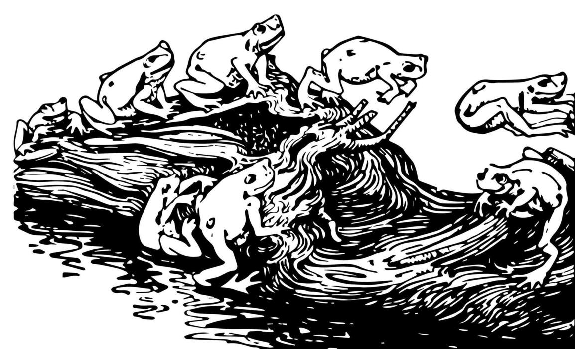 Aesop's Fables, The Frogs Who Wanted a King, vintage