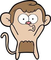 Cartoon monkey whistling vector
