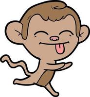 Cartoon monkey sticking tongue out vector