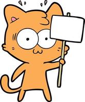 Cartoon surprised cat vector