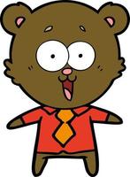 Cartoon happy teddy bear vector