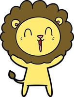 Cartoon happy lion vector