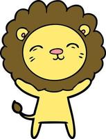 Cartoon happy lion vector
