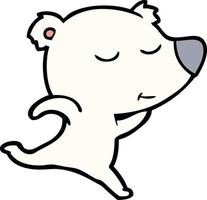 Cartoon happy polar bear vector