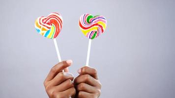 Two heart shaped lollipops video