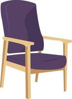 Sillón morado, ilustración, vector sobre fondo blanco.