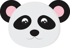 Cute little panda, illustration, vector on white background.