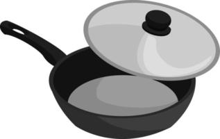 Opened pan, illustration, vector on white background