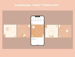 Social media carousel post template vector