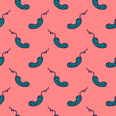 Old phone, seamless pattern on red background.