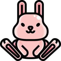 Pink bunny, illustration, vector on white background.